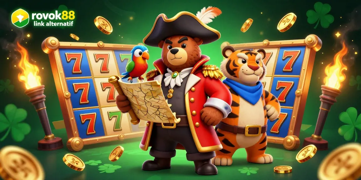 Join the excitement with the rokok88 link alternatif rich casino illustration featuring vibrant characters and gaming elements.